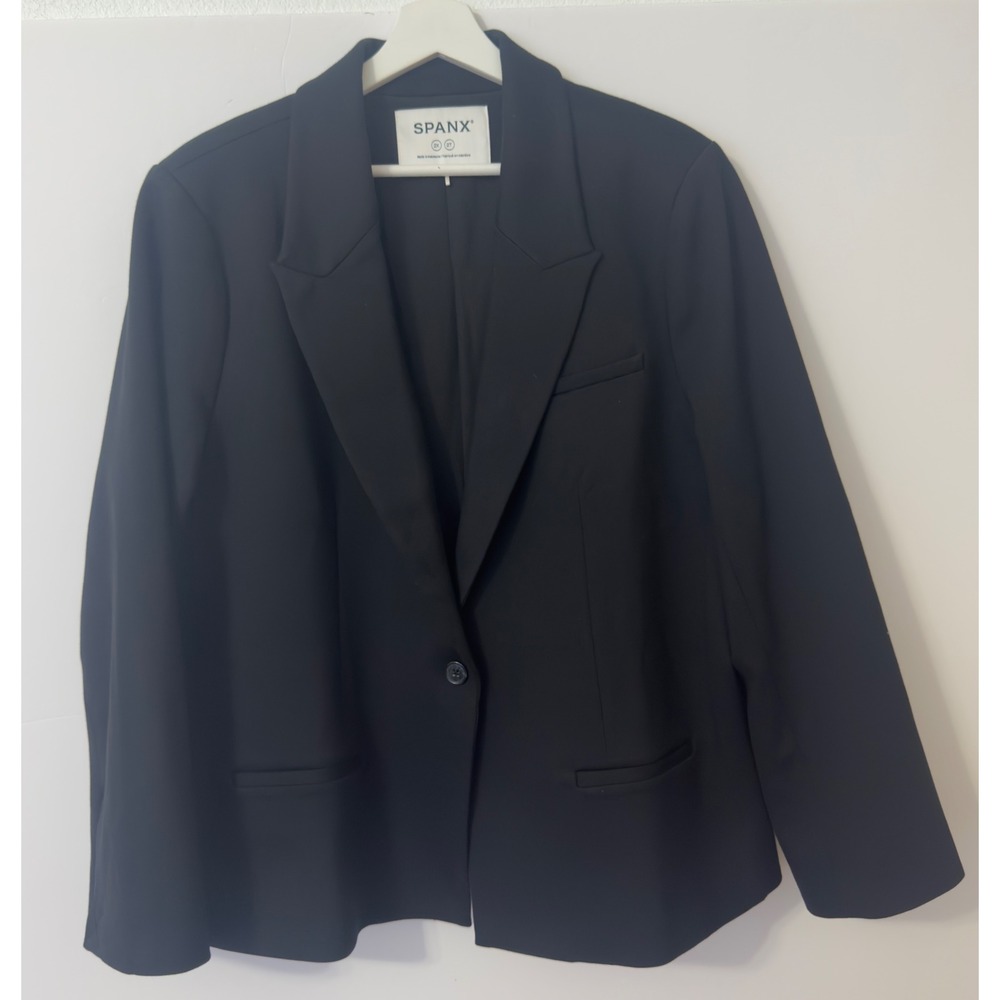 Spanx The Perfect Oversized Blazer Womens 2X Black Stretch Ponte Professional